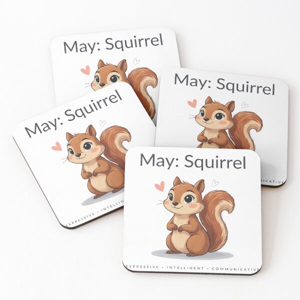 Item preview, May Squirrel Birth Month Animal | Expressive Intelligent Communicative Personality Gift designed and sold by Cool-cat-art.