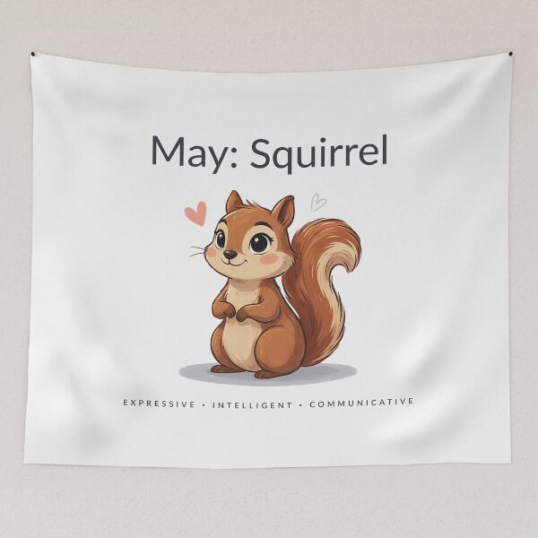 Item preview, May Squirrel Birth Month Animal | Expressive Intelligent Communicative Personality Gift designed and sold by Cool-cat-art.