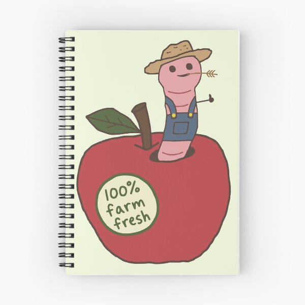 Item preview, Cute Farm Fresh Farmer Worm In Apple designed and sold by Doodlywood.