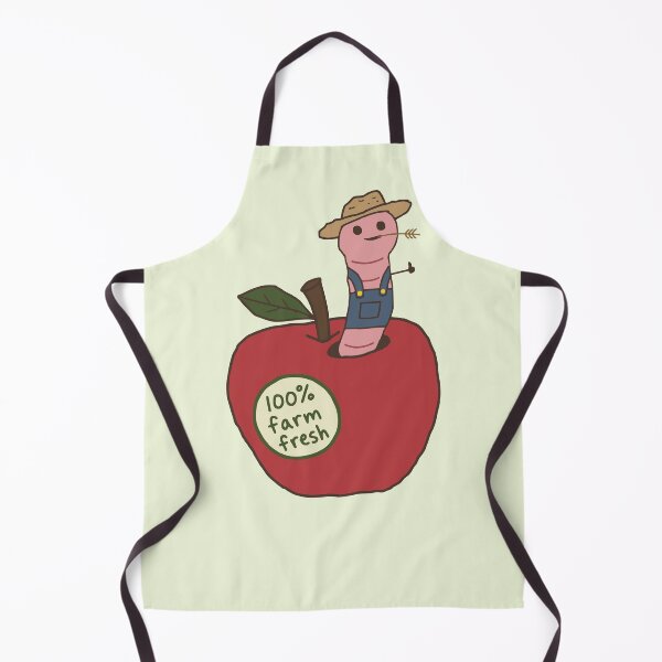 Item preview, Cute Farm Fresh Farmer Worm In Apple designed and sold by Doodlywood.