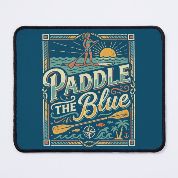 Item preview, Women Paddle The Blue Stand Up Paddle Board SUP Beach Ocean Adventure Retro Design designed and sold by GeekStop.