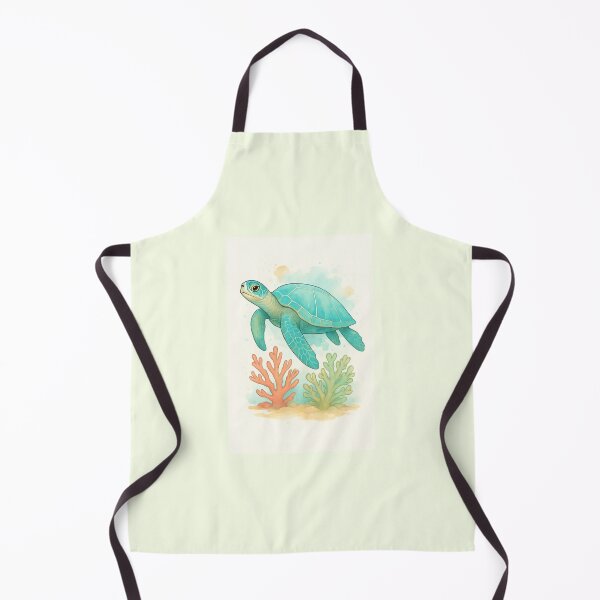 Item preview, Watercolor Coastal Sea Turtle and Coral Reef Design for t-shirt, hats, phone case, and home decor designed and sold by MKTreasures.