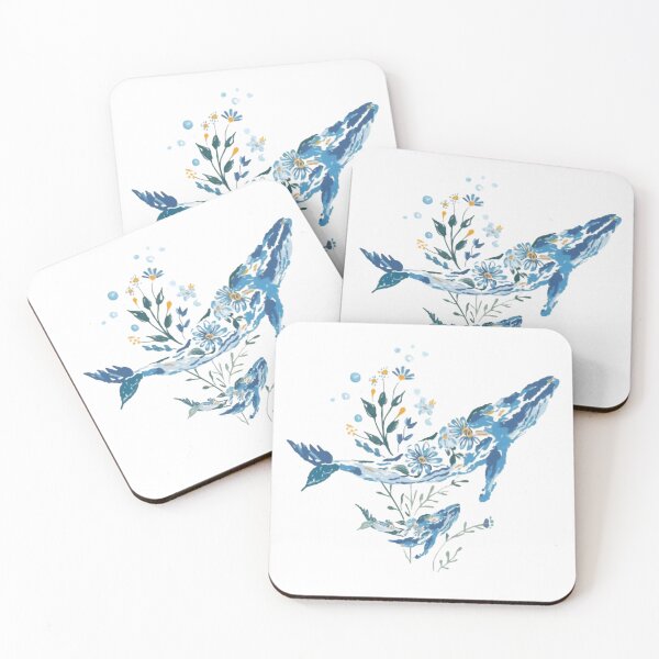 Item preview, Watercolor Whale and Wildflowers designed and sold by DeepyWorks.