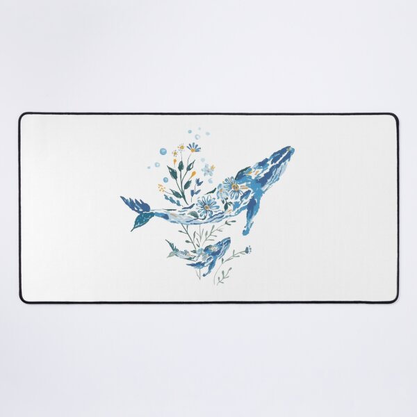 Item preview, Watercolor Whale and Wildflowers designed and sold by DeepyWorks.