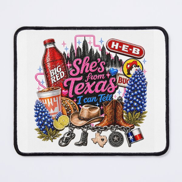 Item preview, Shes From Texas I Can Tell Pink Cowgirl Boots Whataburger Buc-ees Fan Top designed and sold by MariCanal.