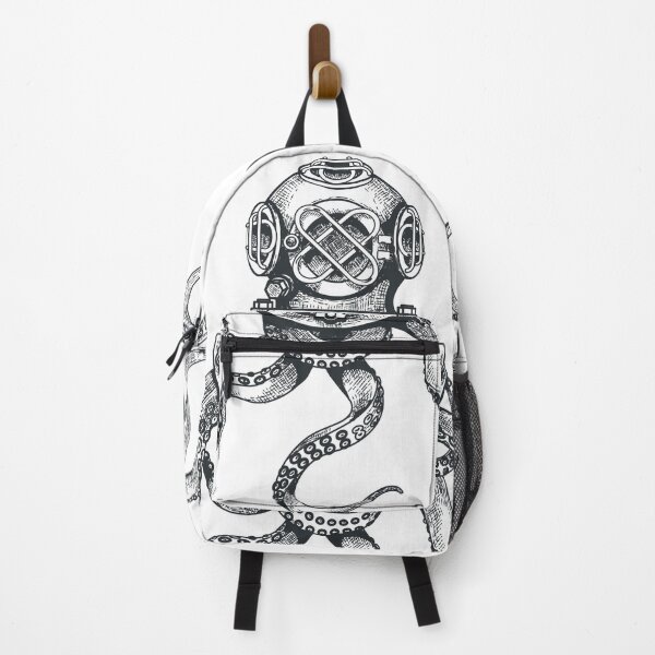 Item preview, Vintage Diving Octopus Illustration designed and sold by thelivingrp.