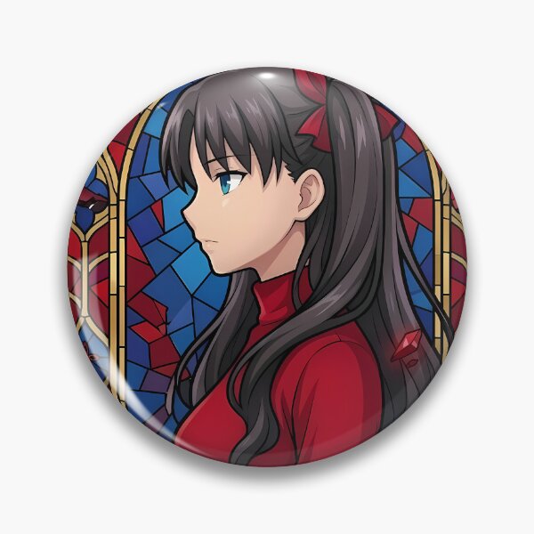 Item preview, Rin Tohsaka Fate Stay Night Crimson Stained Glass Profile designed and sold by mildaclairmo.