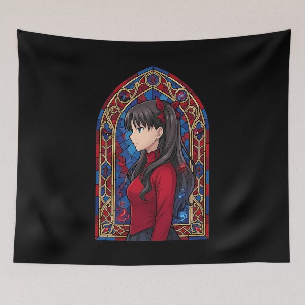 Item preview, Rin Tohsaka Fate Stay Night Crimson Stained Glass Profile designed and sold by mildaclairmo.