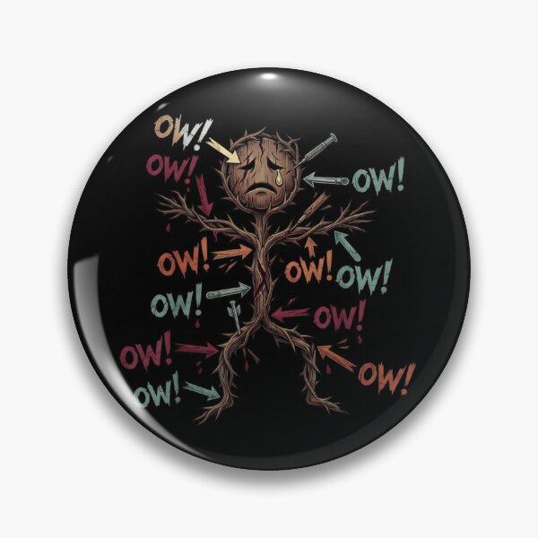 Item preview, Sad Wooden Sprout Voodoo Doll Hurt With Medical Syringe Arrows Graphic Design designed and sold by DienesAngele.