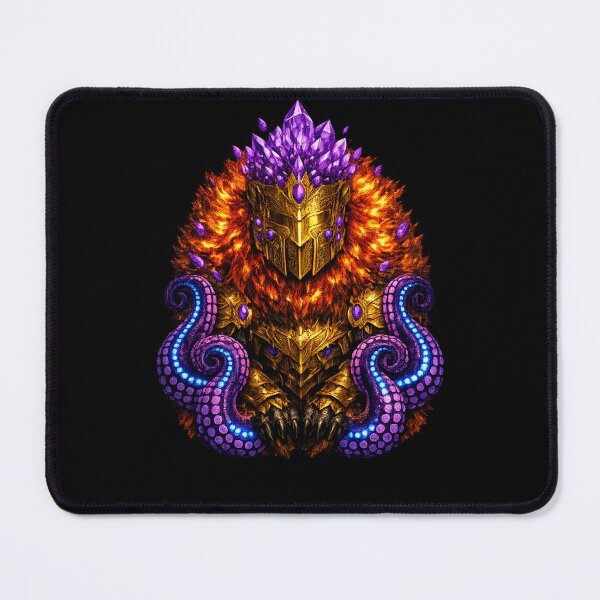 Item preview, Crystal Lion Warrior with Tentacles — Bold Dark Fantasy Art Print designed and sold by ArtoryWorks.