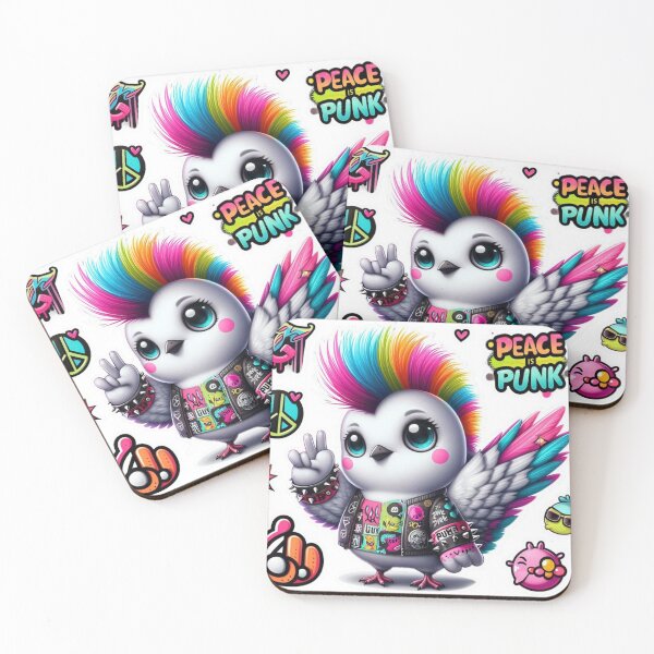 Item preview, Cute Chibi Punk Bird Peace Sticker designed and sold by carestazafeli.