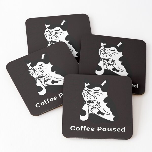 Item preview, Coffee Paused Cat – Funny Coffee Mood Espresso Yourself Cats Design designed and sold by ContigoART.