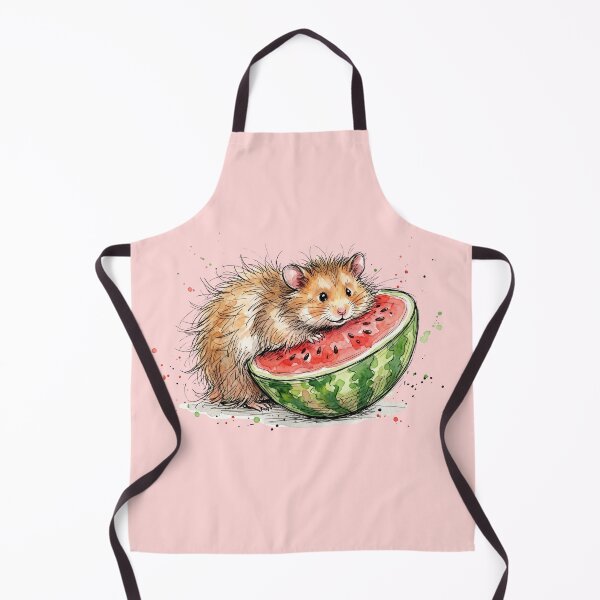 Item preview, Cute Watercolor Hamster eating Juicy Watermelon Art designed and sold by BreezifyDesignStudio.