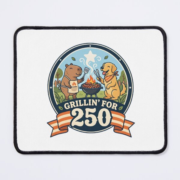 Item preview, USA 250 Grillin For 250 Capybara Dog BBQ designed and sold by laughingshirts.
