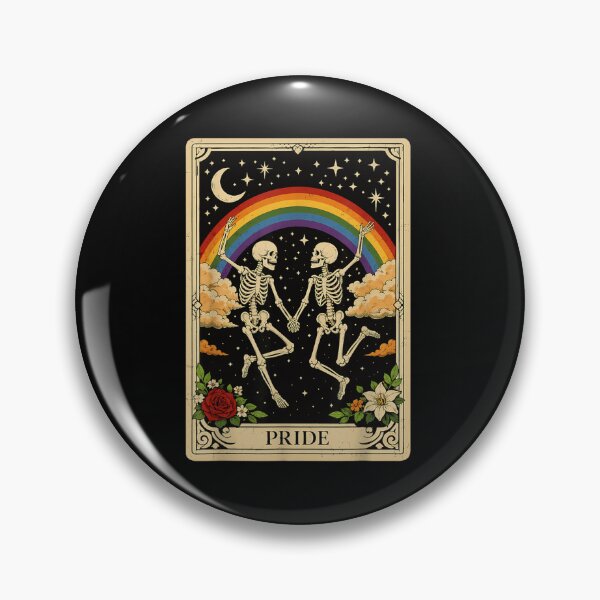 Item preview, Vintage Pride Tarot Card Dancing Skeletons Rainbow Celestial Constellation Art designed and sold by WilliaMaler.