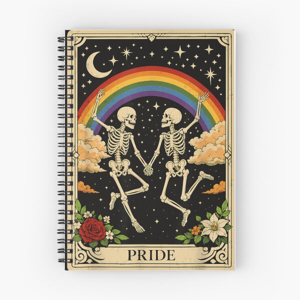 Item preview, Vintage Pride Tarot Card Dancing Skeletons Rainbow Celestial Constellation Art designed and sold by WilliaMaler.