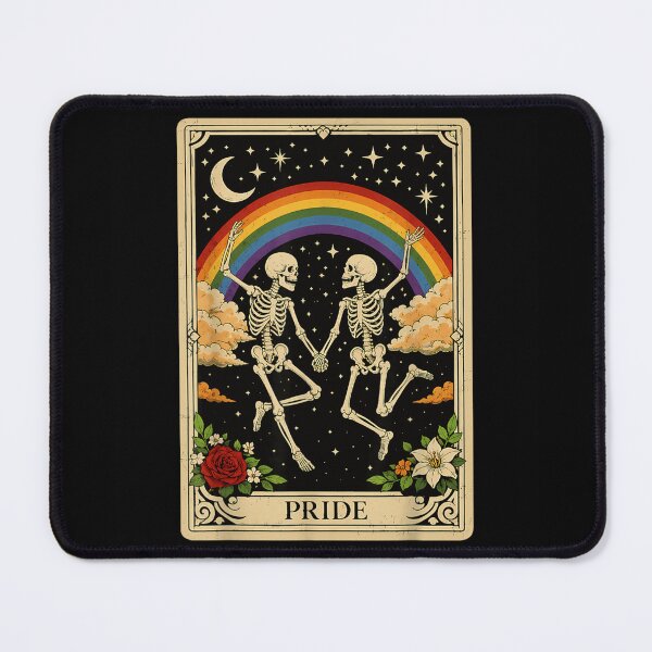 Item preview, Vintage Pride Tarot Card Dancing Skeletons Rainbow Celestial Constellation Art designed and sold by WilliaMaler.
