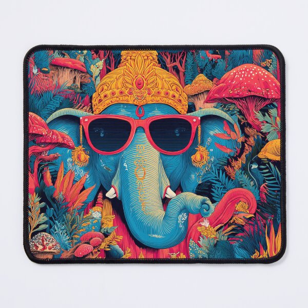 Item preview, Ganesha In Mystic Jungle Psychedelic Mushroom Pop Art designed and sold by PANNARUK THAILAND.