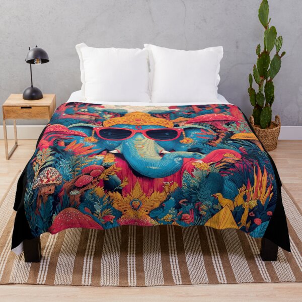 Item preview, Ganesha In Mystic Jungle Psychedelic Mushroom Pop Art designed and sold by PANNARUK THAILAND.