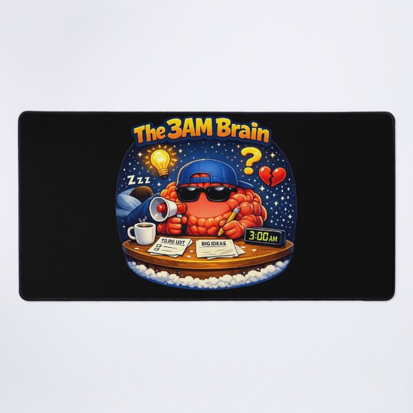 Item preview, The 3AM Brain — Funny Insomnia Overthinking Humor Cartoon Art designed and sold by ArtoryWorks.