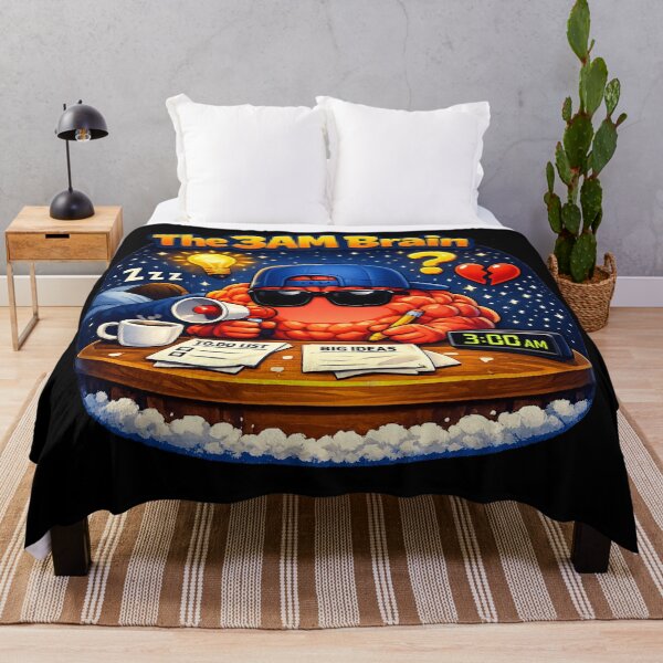 Item preview, The 3AM Brain — Funny Insomnia Overthinking Humor Cartoon Art designed and sold by ArtoryWorks.