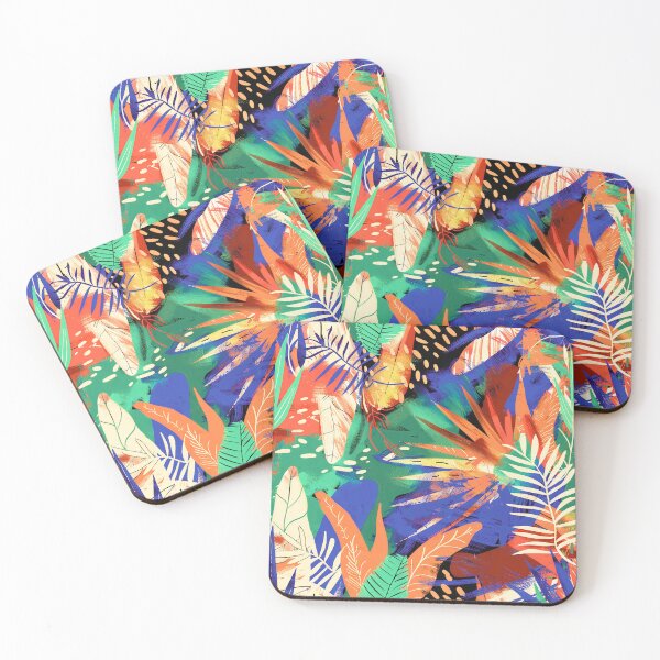 Item preview, Caribbean Colors Tropical Island Abstract Leaves Chic Art designed and sold by DEC02.