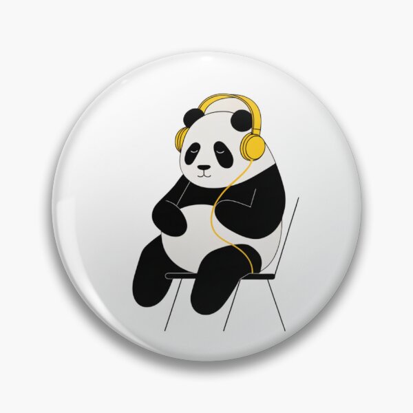 Item preview, Panda minimalista escuchando musica designed and sold by PandArtStudio.