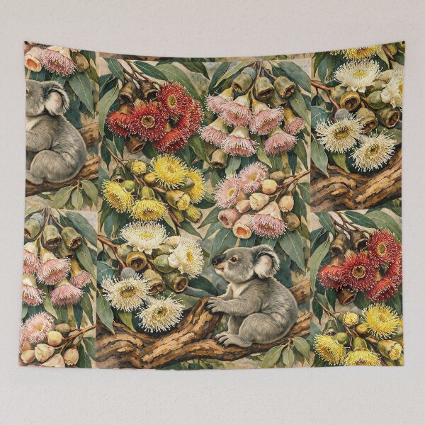 Item preview, Koala in Bloom designed and sold by The Aussie Muse • Purple Empress  .