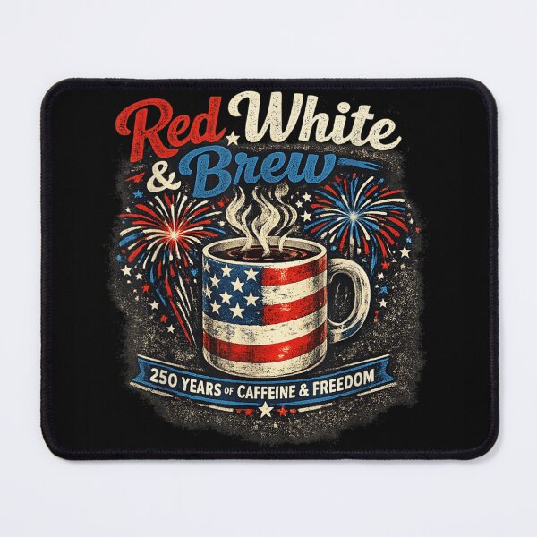 Item preview, Vintage Red White And Brew Two Hundred Fifty Years Of Caffeine Freedom designed and sold by YubitaLeLe.