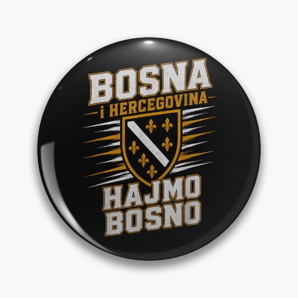 Item preview, Bosna I Hercegovina Hajmo Bosno Patriotic Soccer Crest Shield Graphic Design designed and sold by YubitaLeLe.