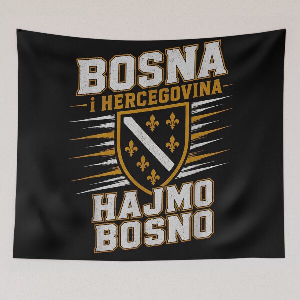 Item preview, Bosna I Hercegovina Hajmo Bosno Patriotic Soccer Crest Shield Graphic Design designed and sold by YubitaLeLe.