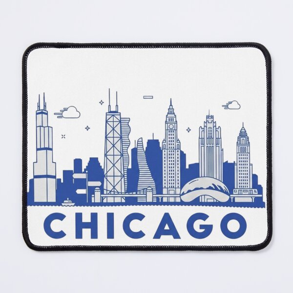 Item preview,  Chicago Skyline Minimalist Blue Line Art designed and sold by BoringClothes .