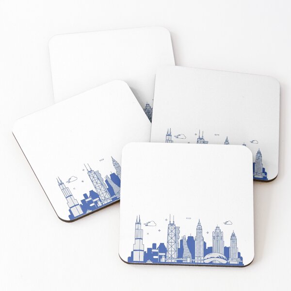 Item preview,  Chicago Skyline Minimalist Blue Line Art designed and sold by BoringClothes .