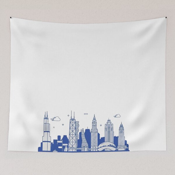 Item preview,  Chicago Skyline Minimalist Blue Line Art designed and sold by BoringClothes .