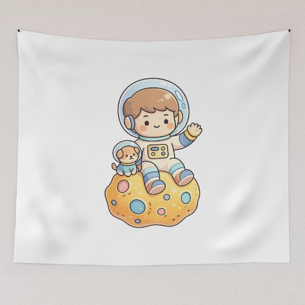 Item preview, Astronaut Kid and Dog Space Shirt designed and sold by SoftSproutstu.