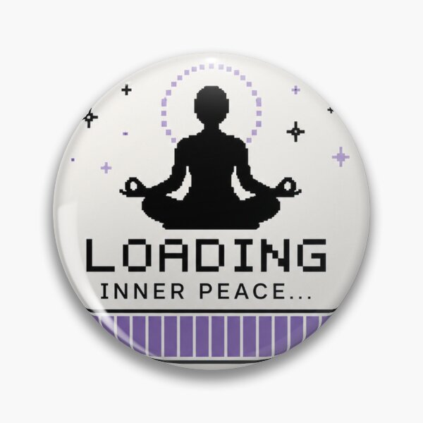 Item preview, Loading Inner Peace 99% – Retro Pixel Meditation Tech Design designed and sold by warlistop.