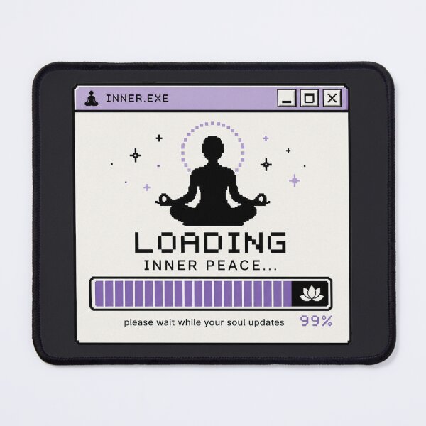 Item preview, Loading Inner Peace 99% – Retro Pixel Meditation Tech Design designed and sold by warlistop.