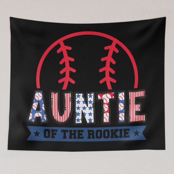 Item preview, Patriotic American Flag Font Auntie Of The Rookie Baseball Aunt Gift designed and sold by LittleNhutton.