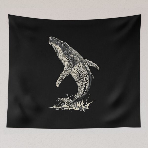 Item preview, Majestic Humpback Whale Tribal Tattoo designed and sold by HexOne.