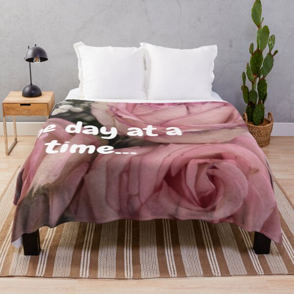 Item preview, One Day at a Time – Soft Pink Rose Mental Health Quote Aesthetic designed and sold by justsuestudio.