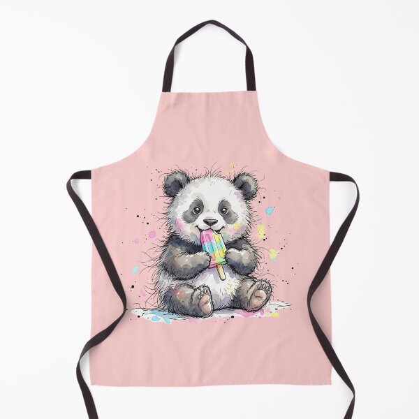 Item preview, Cute Watercolor Panda Eating Rainbow Popsicle Summer Art designed and sold by BreezifyDesignStudio.