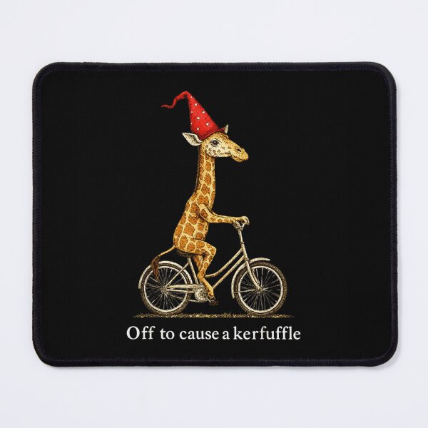 Item preview, Whimsical Wizard Giraffe Riding Bicycle Off To Cause A Kerfuffle Art designed and sold by HarinDonreka.