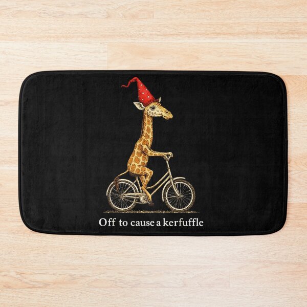 Item preview, Whimsical Wizard Giraffe Riding Bicycle Off To Cause A Kerfuffle Art designed and sold by HarinDonreka.