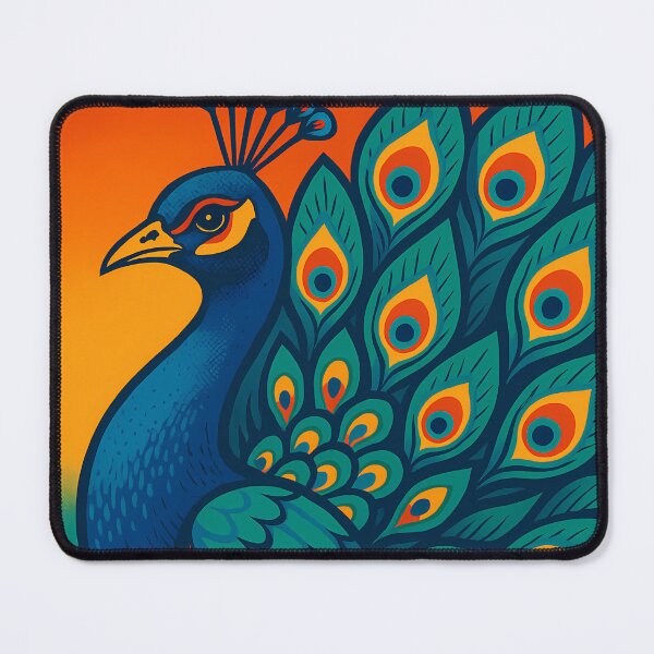 Item preview, Retro Pop Art Poster Illustration of Peacock | Bold Ornamental Bird Print with Vibrant Feather Display, Symmetry & Tropical Color Aesthetic | Vintage Exotic Wildlife Wall Art Decor designed and sold by PaintedPixels01.