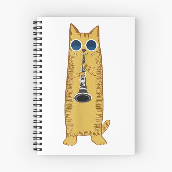 Item preview, Cool Cat Playing The Clarinet Design Hippy Hipster Kitty T-Shirt designed and sold by rawr00.