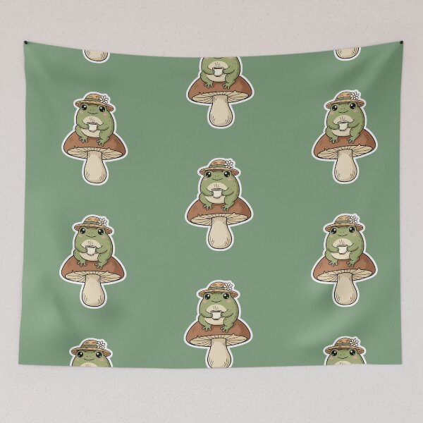 Item preview, Cottagecore Frog on Mushroom Sticker | Cute Frog Coffee Sticker | Whimsical Nature Sticker | Frog Lover Gift designed and sold by EmberPageStudio.