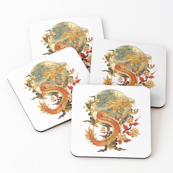 Item preview, Crimson Lunar Floral Dragon Art Noveau T-Shirt designed and sold by ‘Nothing Scares Me’ Store.