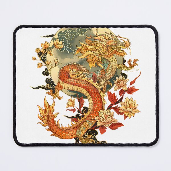 Item preview, Crimson Lunar Floral Dragon Art Noveau T-Shirt designed and sold by ‘Nothing Scares Me’ Store.