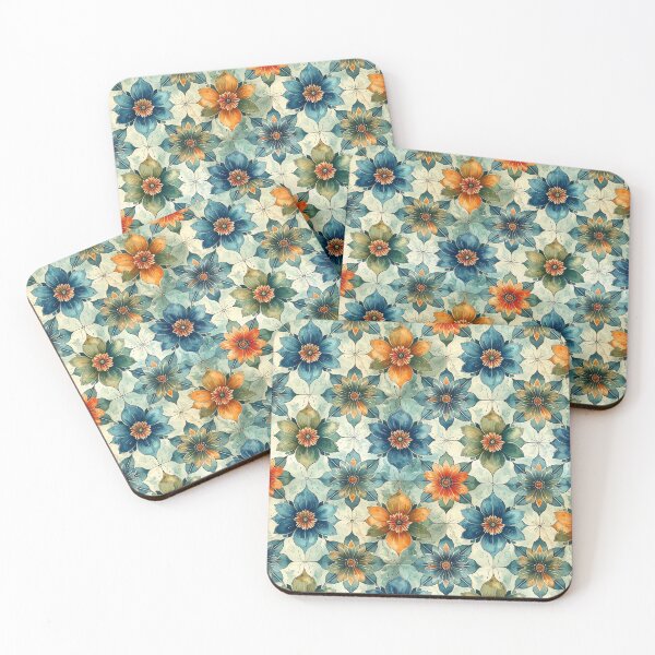 Item preview, Floral Batik Pattern in Orange, Green, and Gold designed and sold by thelivingrp.