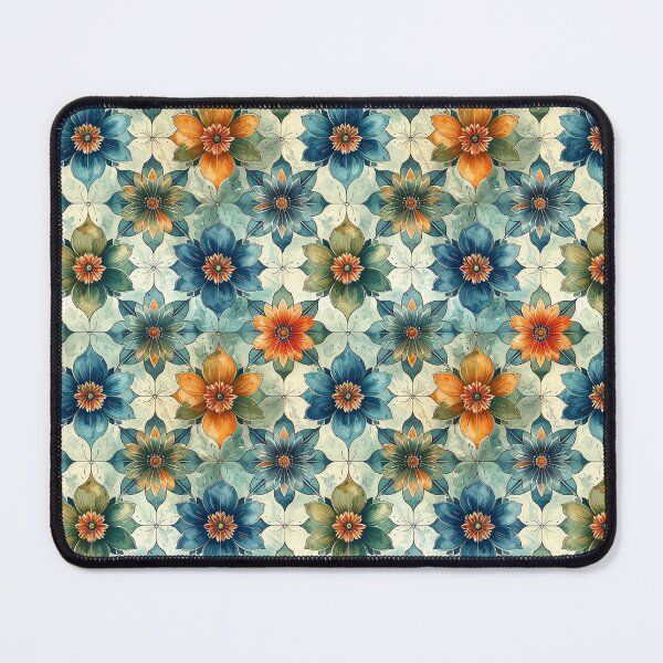 Item preview, Floral Batik Pattern in Orange, Green, and Gold designed and sold by thelivingrp.